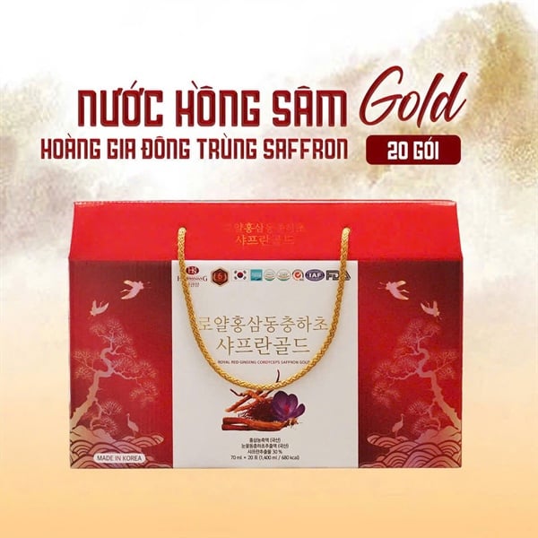 Nước Hồng Sâm Royal Đông Trùng Saffron 20 gói x 70ml