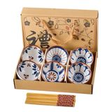 Bộ 6 Chén Đũa Hoa Văn