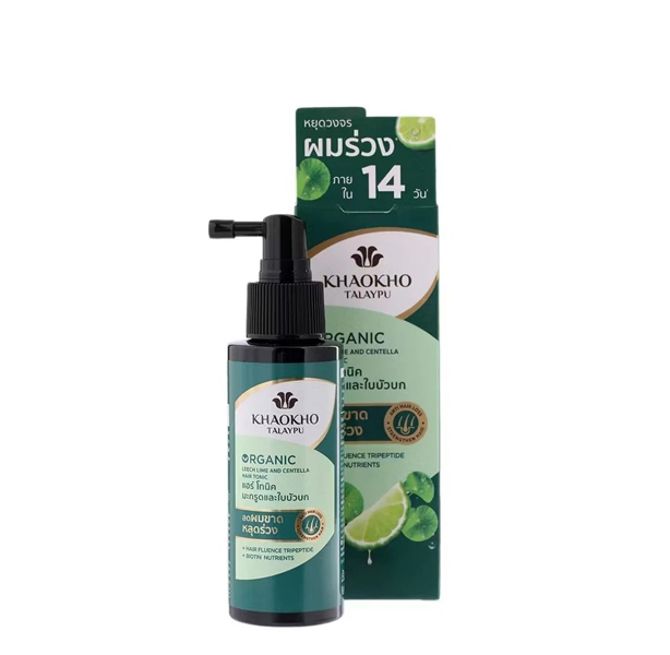 Nước dưỡng tóc Organic Rau Má và Chanh Thái KhaoKho Talaypu 80ml