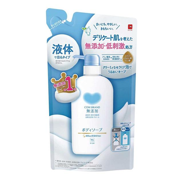 Sữa Tắm Mềm Mịn và Dưỡng Ẩm COW Cho Da Nhạy Cảm 380ml Dạng Túi Refill