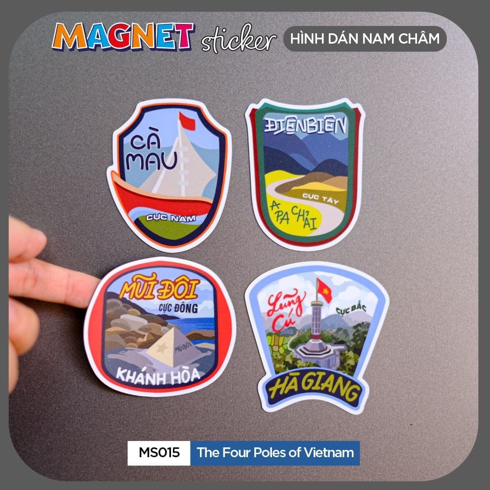MS015 The Four Poles of Vietnam - Set 4 Magnet Sticker - Hình dán nam châm