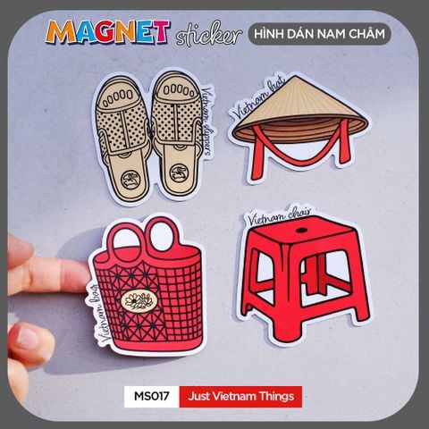  MS017 Just Vietnam Things - Set 4 Magnet Sticker - Hình dán nam châm 