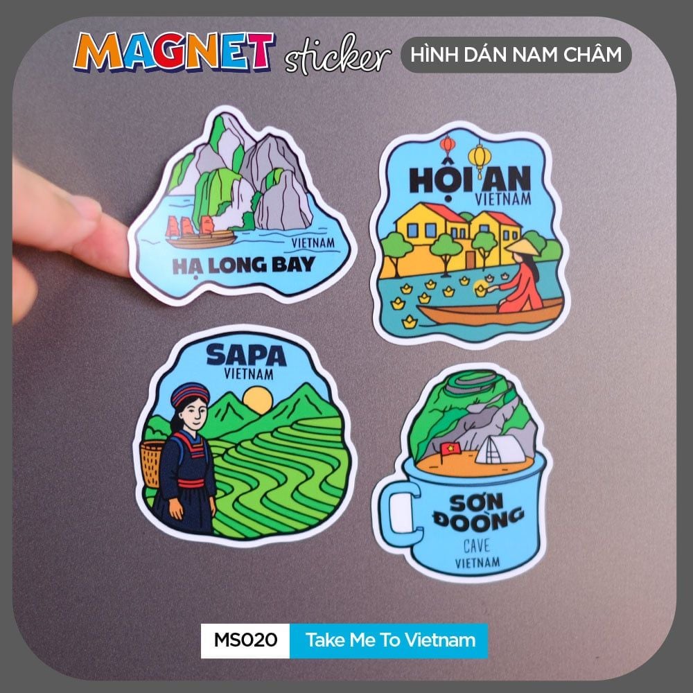 MS020 Take Me to Vietnam - Set 4 Magnet Sticker - Hình dán nam châm