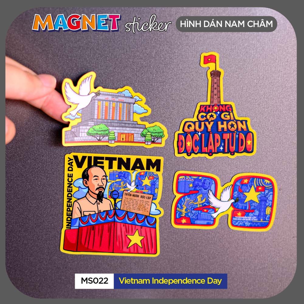 MS022 Vietnam Independence Day - Set 4 Magnet Sticker - Hình dán nam châm