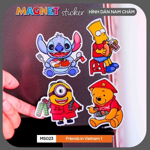  MS023 Friends in Vietnam 1 - Set 4 Magnet Sticker - Hình dán nam châm 