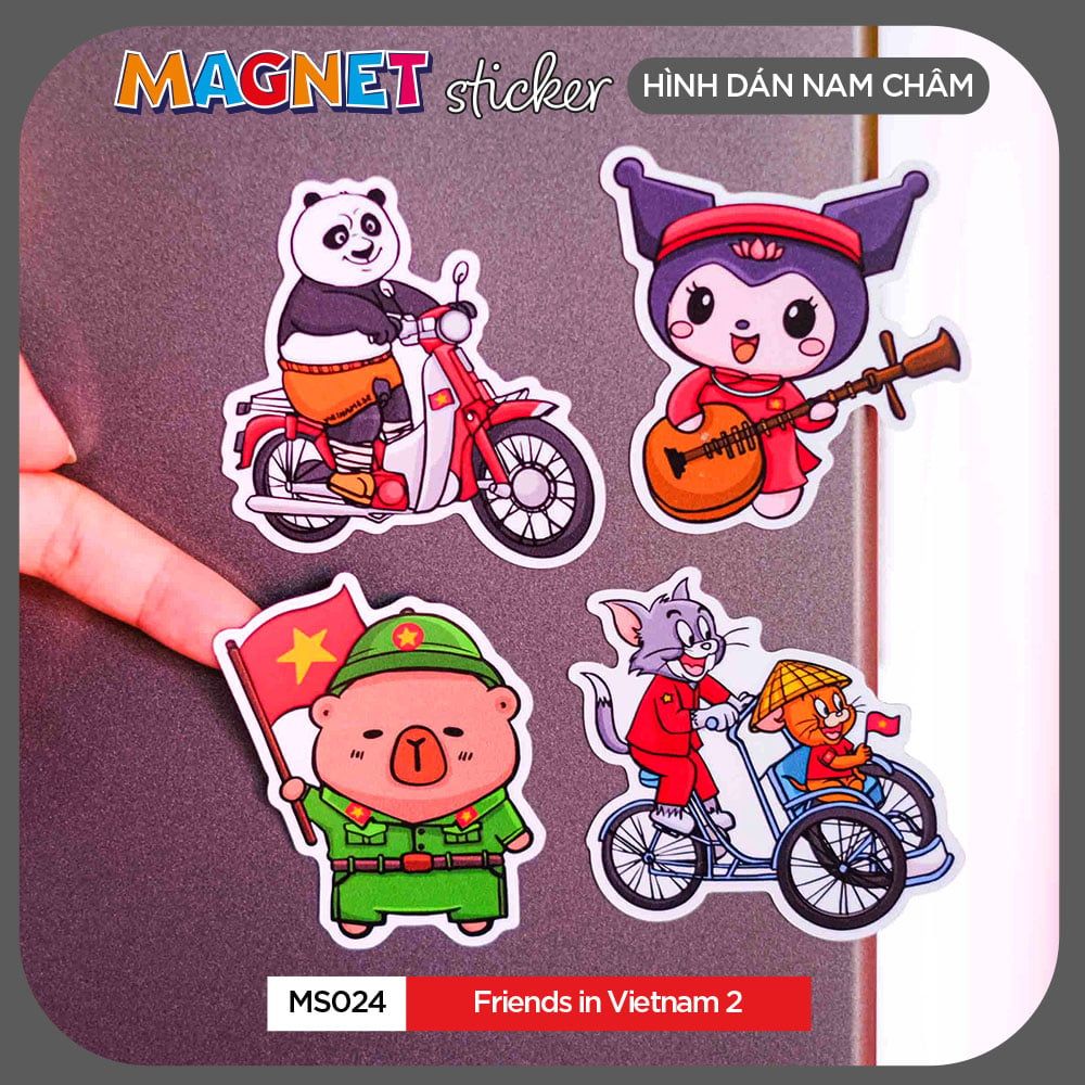 MS024 Friends in Vietnam 2 - Set 4 Magnet Sticker - Hình dán nam châm