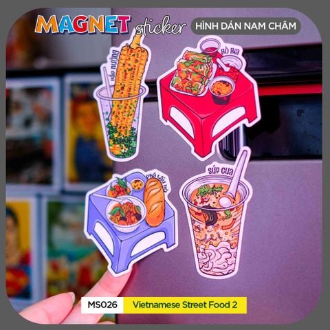  MS026 Vietnamese Street Food 2 - Set 4 Magnet Sticker - Hình dán nam châm 