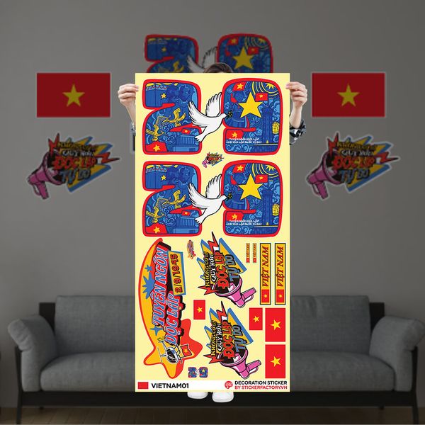  VIETNAM01 QUỐC KHÁNH 2/9 - Decoration Sticker 