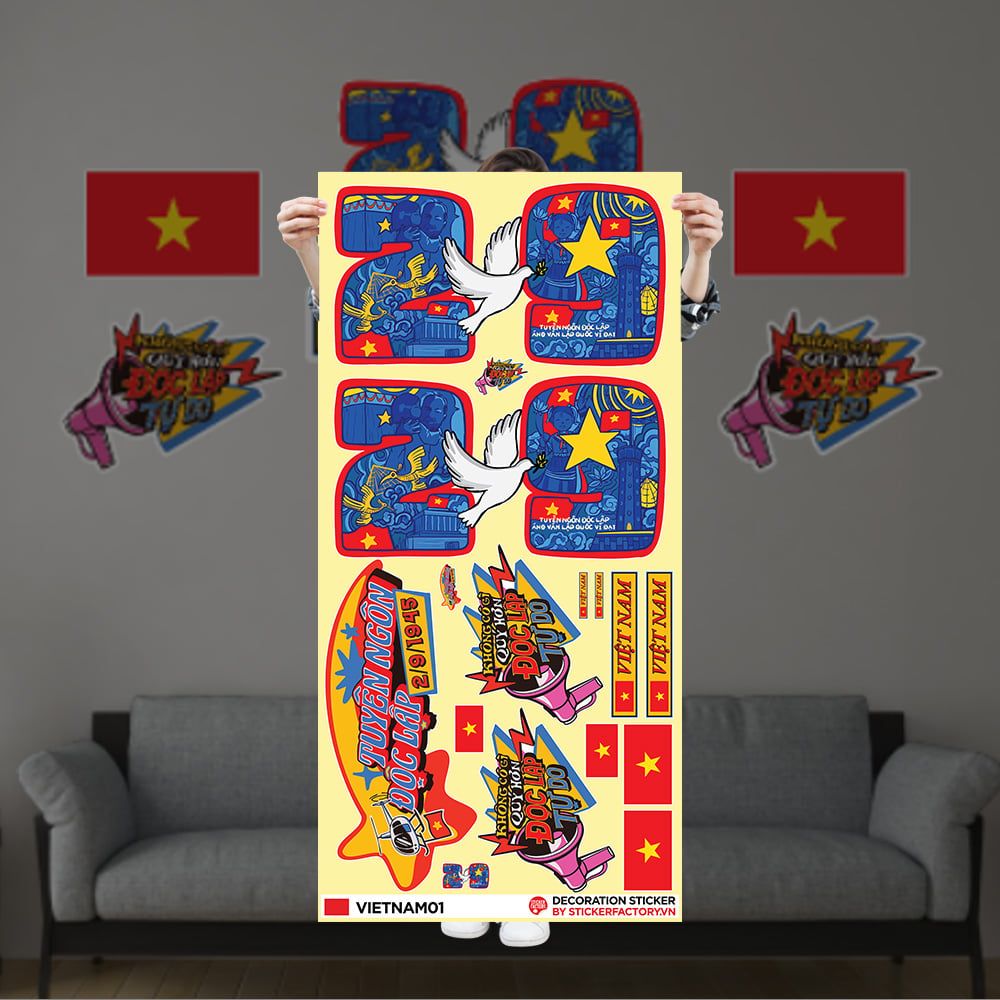 VIETNAM01 QUỐC KHÁNH 2/9 - Decoration Sticker