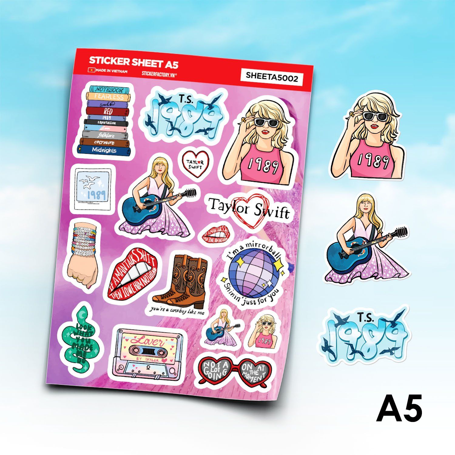 SHEETA5002 TAYLOR SWIFT- Sticker sheet hình dán A5