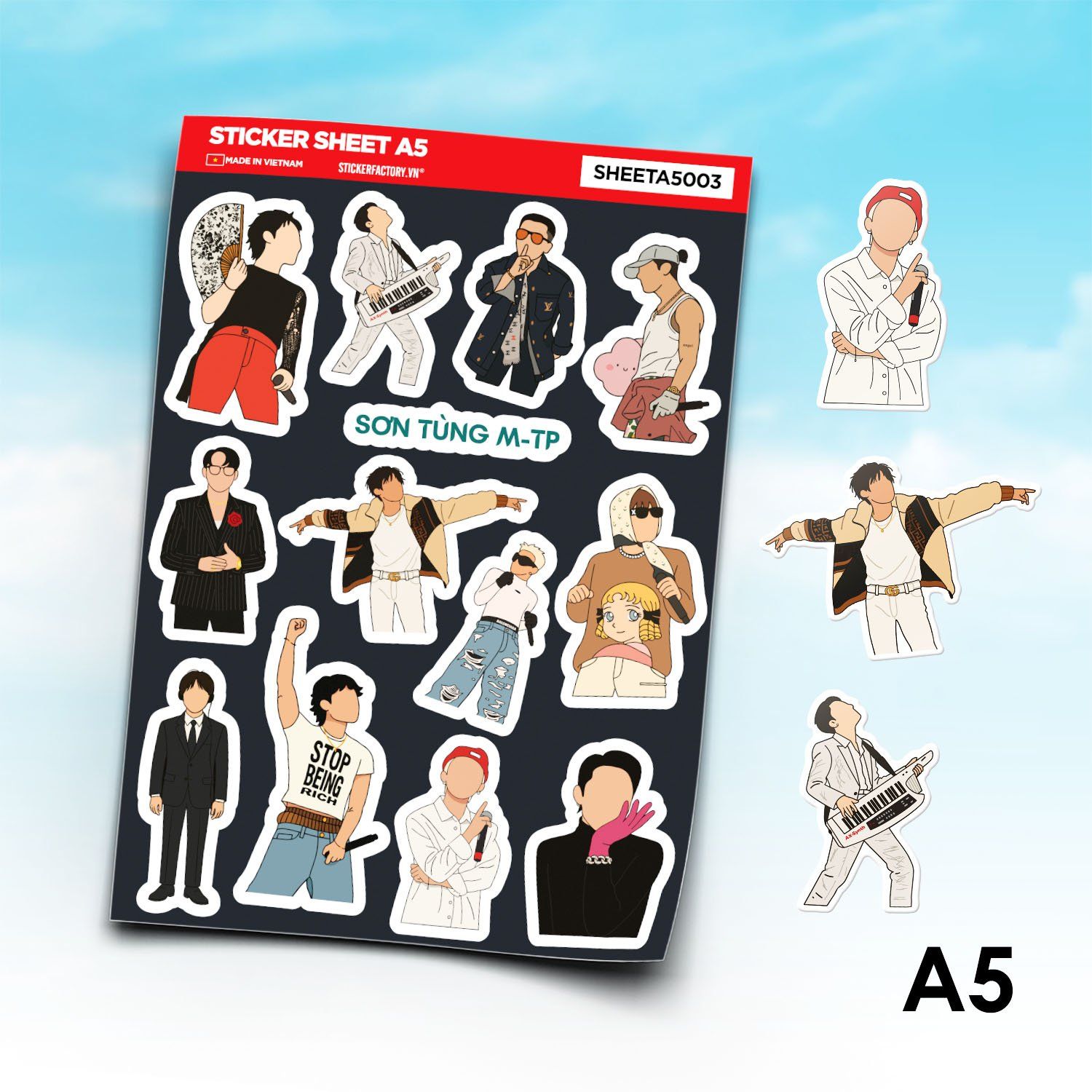 SHEETA5003 SƠN TÙNG MTP POSES - Sticker sheet hình dán A5