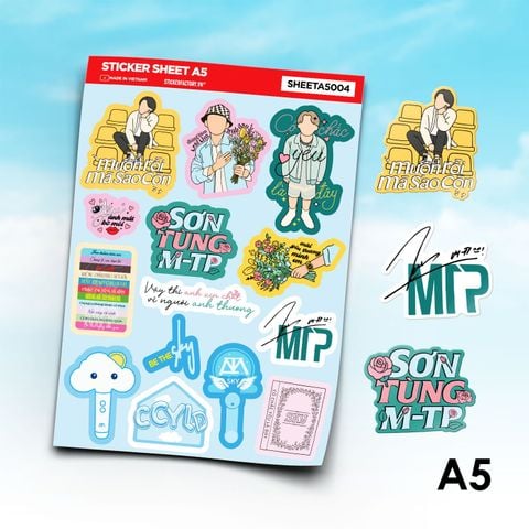  SHEETA5004 SƠN TÙNG MTP QUOTES SYMBOLS - Sticker sheet hình dán A5 