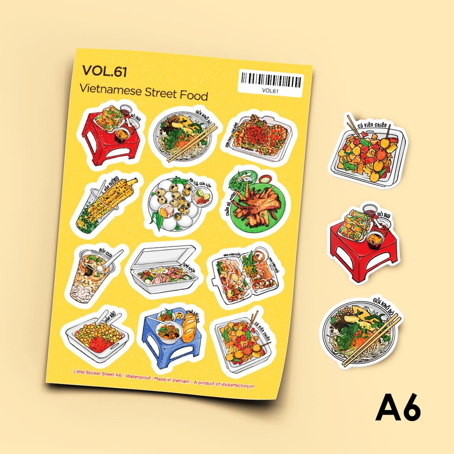 Vol.61 Vietnamese Street Food - Little sticker sheet A6