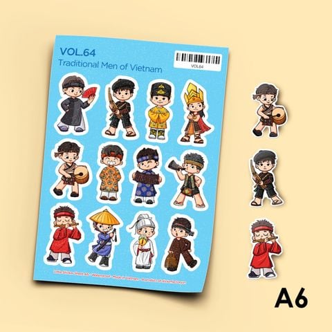  Vol.64 Traditional Men of Vietnam - Little sticker sheet A6 