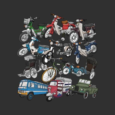  VIETNAM VINTAGE VEHICLES T-SHIRT 