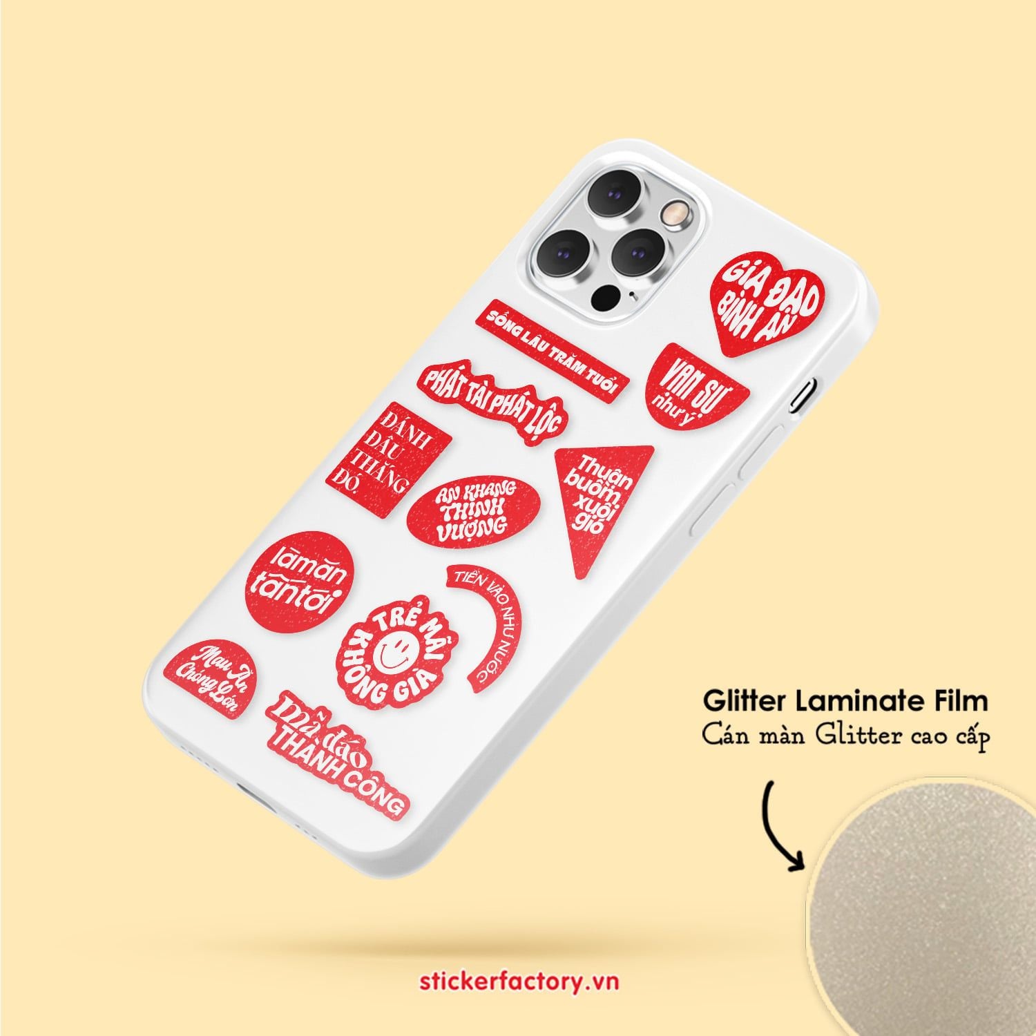 Vol.62 Vietnamese Lucky Words - Little sticker sheet A6