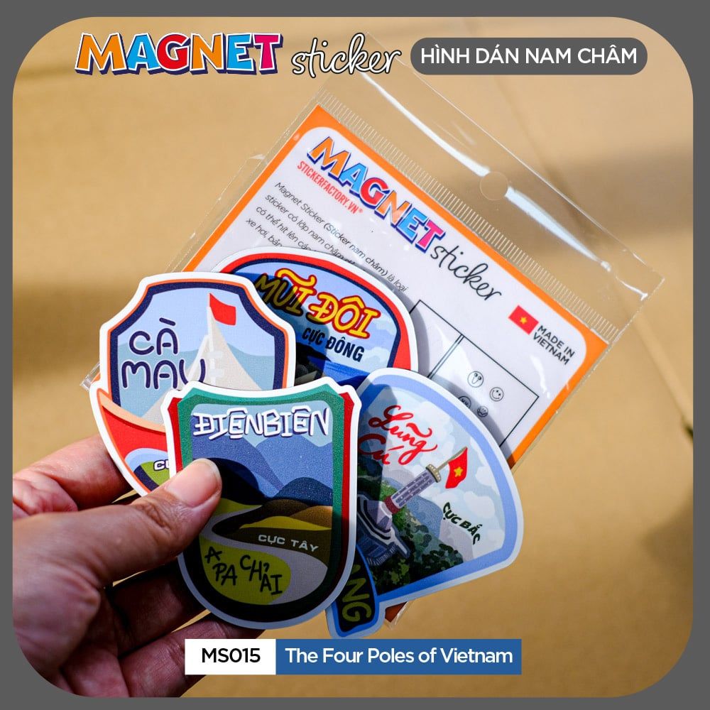 MS015 The Four Poles of Vietnam - Set 4 Magnet Sticker - Hình dán nam châm