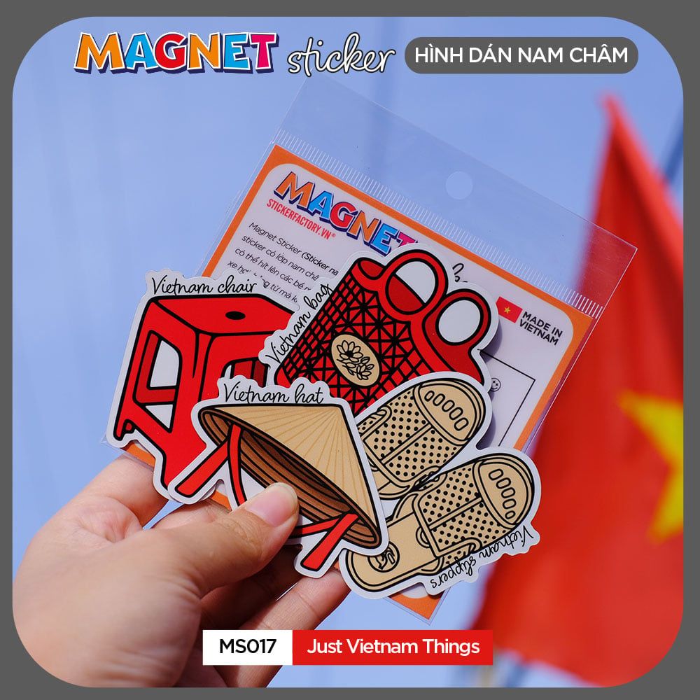MS017 Just Vietnam Things - Set 4 Magnet Sticker - Hình dán nam châm