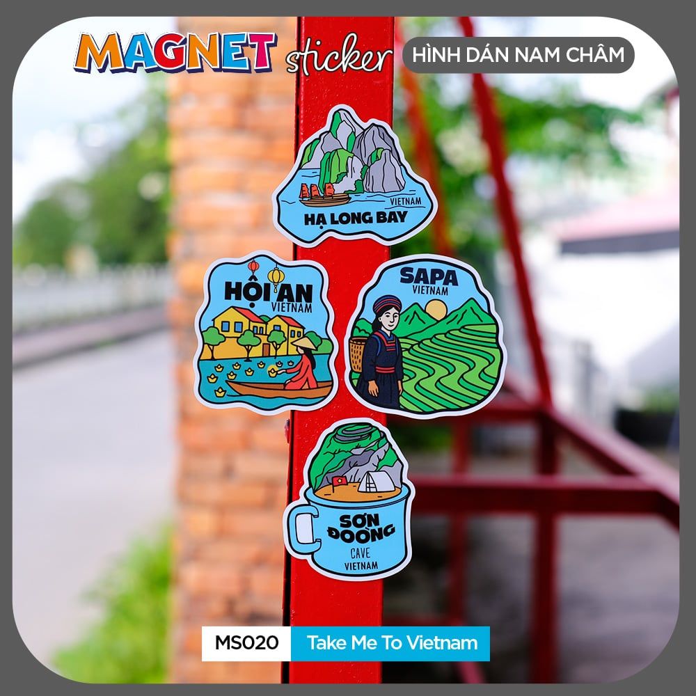MS020 Take Me to Vietnam - Set 4 Magnet Sticker - Hình dán nam châm