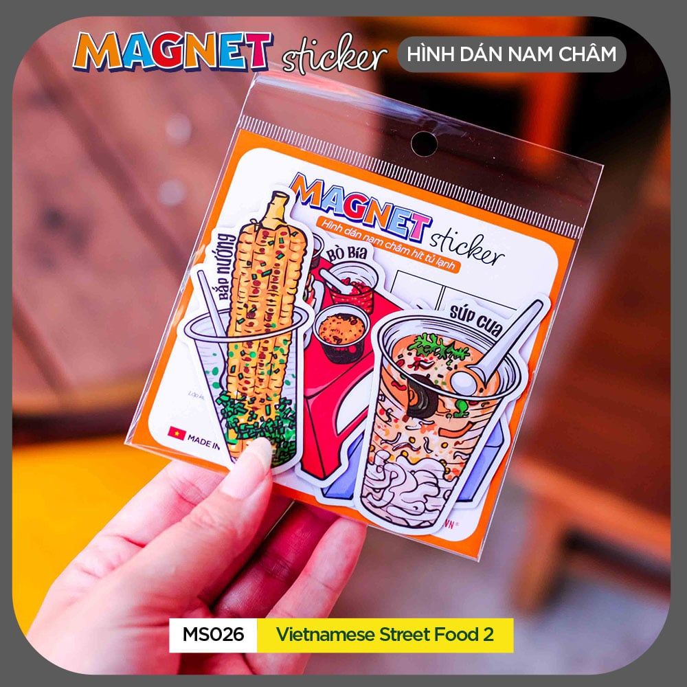 MS026 Vietnamese Street Food 2 - Set 4 Magnet Sticker - Hình dán nam châm