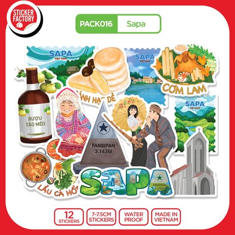  PACK016 Sapa - Set 12 Die Cut Sticker Pack 