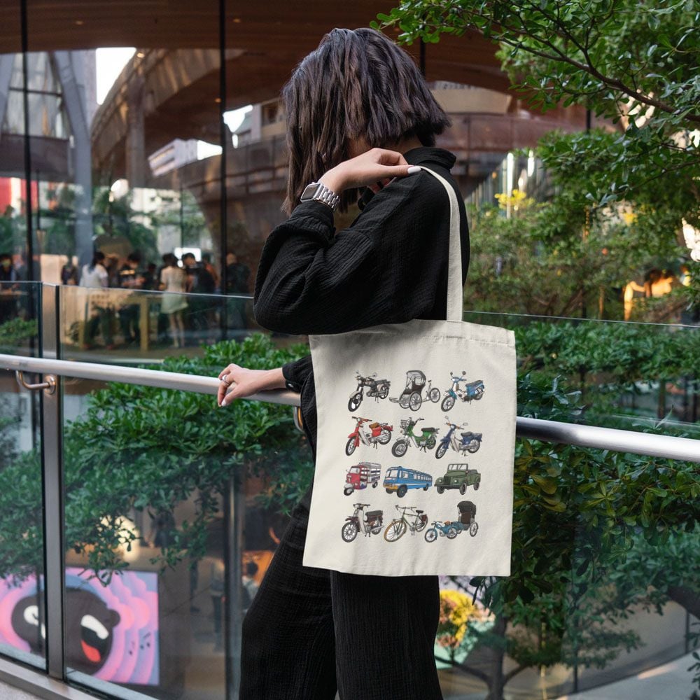 TOTE034 Vietnamese Vintage Vehicles - Túi Tote Canvas Bag