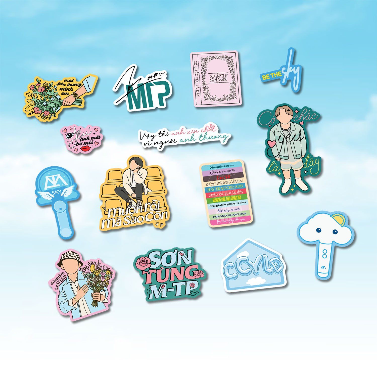 SHEETA5004 SƠN TÙNG MTP QUOTES SYMBOLS - Sticker sheet hình dán A5