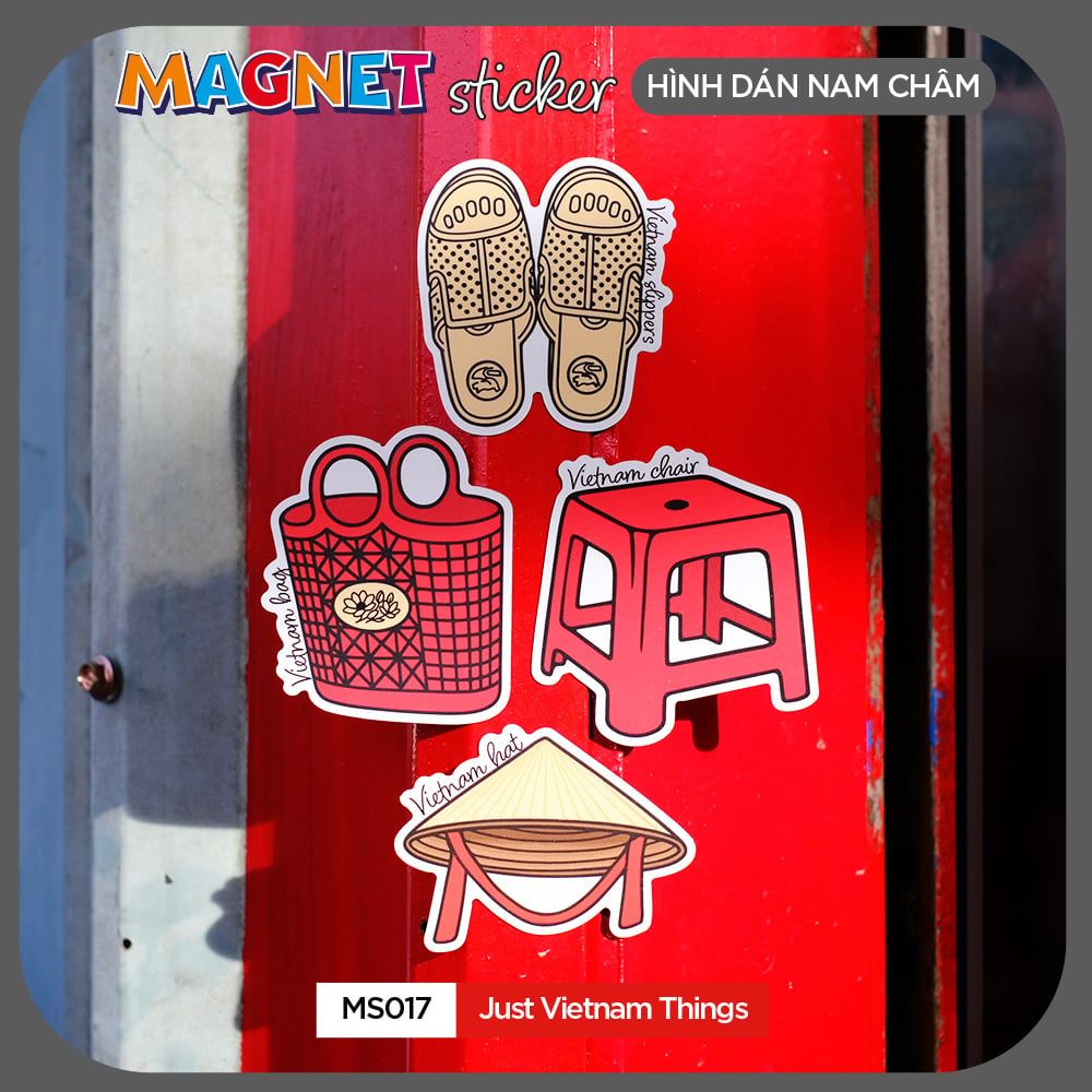 MS017 Just Vietnam Things - Set 4 Magnet Sticker - Hình dán nam châm