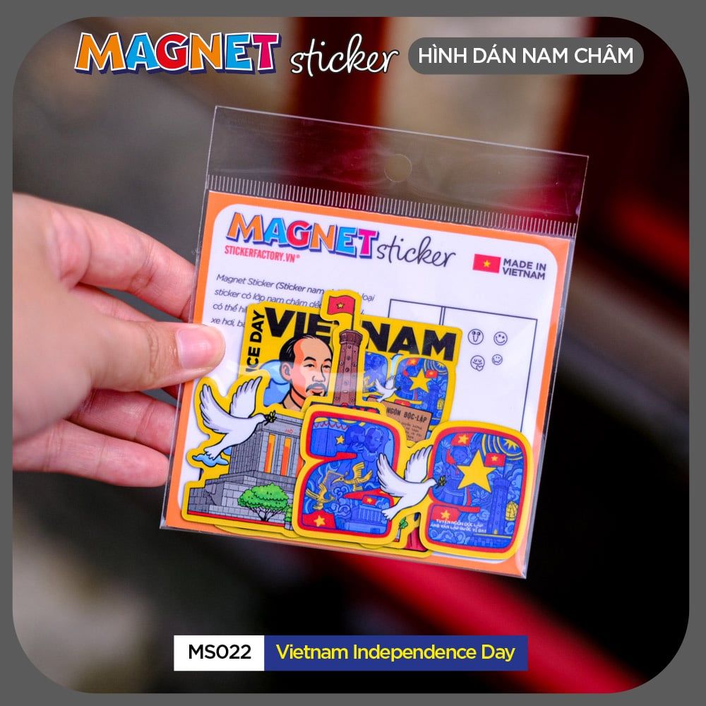 MS022 Vietnam Independence Day - Set 4 Magnet Sticker - Hình dán nam châm