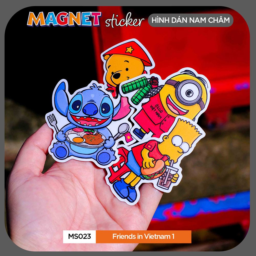 MS023 Friends in Vietnam 1 - Set 4 Magnet Sticker - Hình dán nam châm