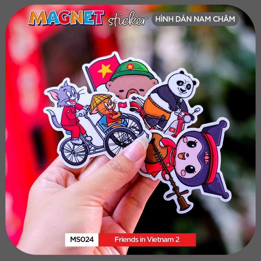MS024 Friends in Vietnam 2 - Set 4 Magnet Sticker - Hình dán nam châm