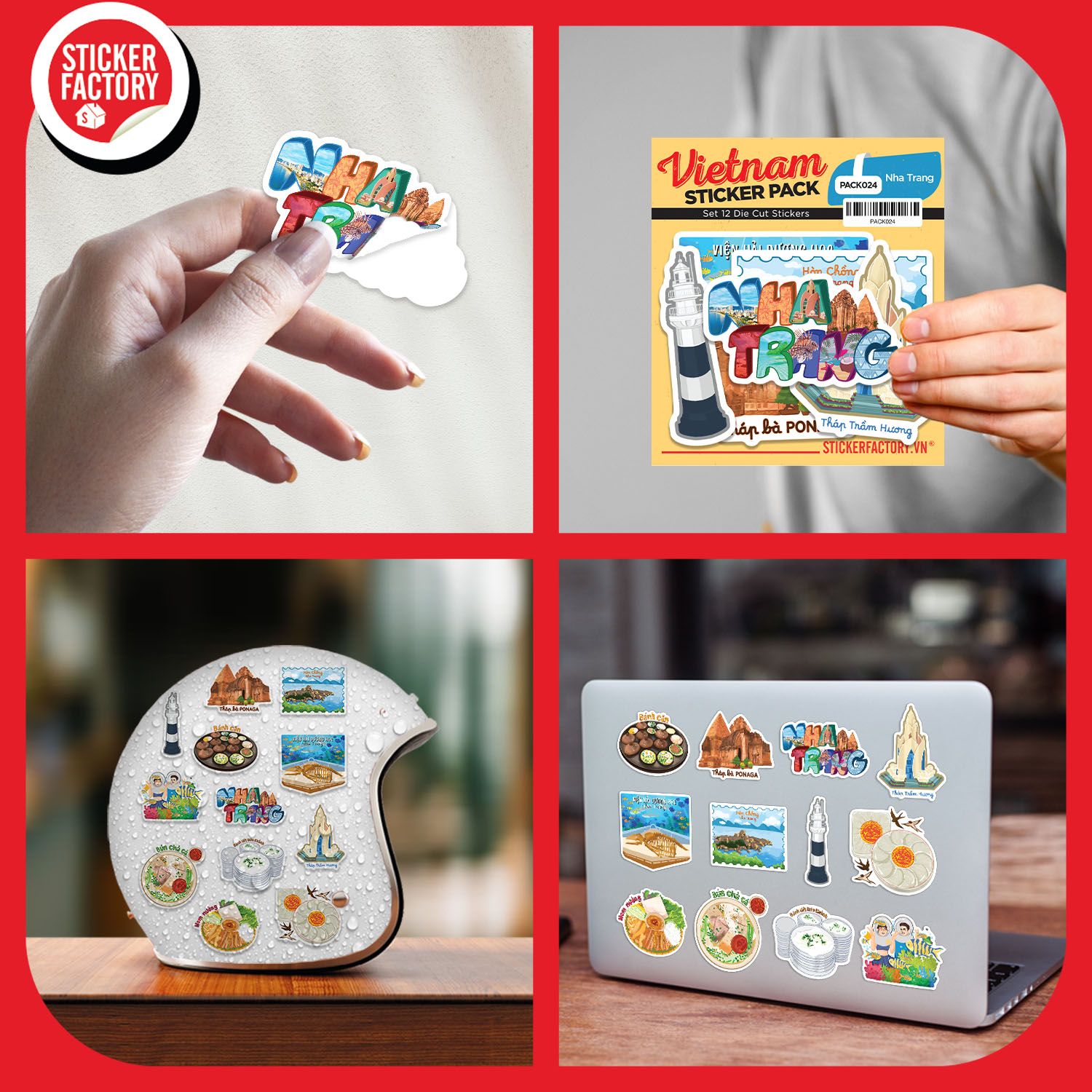 PACK024 Nha Trang - Set 12 Die Cut Sticker Pack