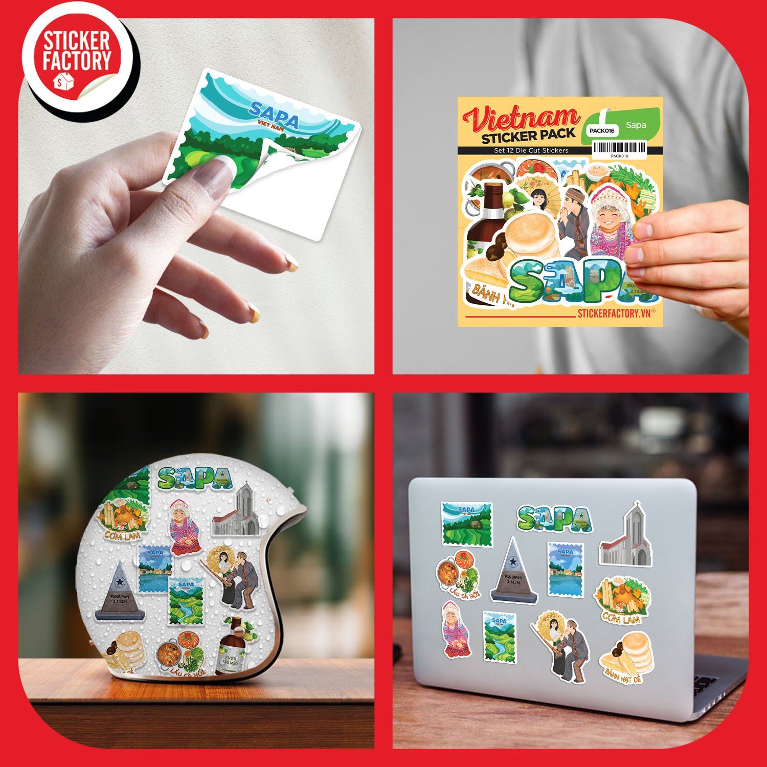PACK016 Sapa - Set 12 Die Cut Sticker Pack