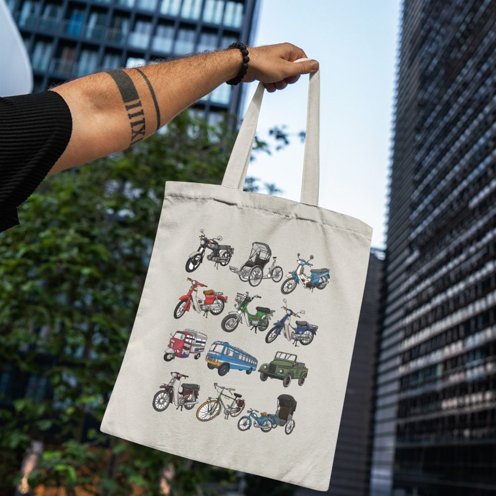 TOTE034 Vietnamese Vintage Vehicles - Túi Tote Canvas Bag