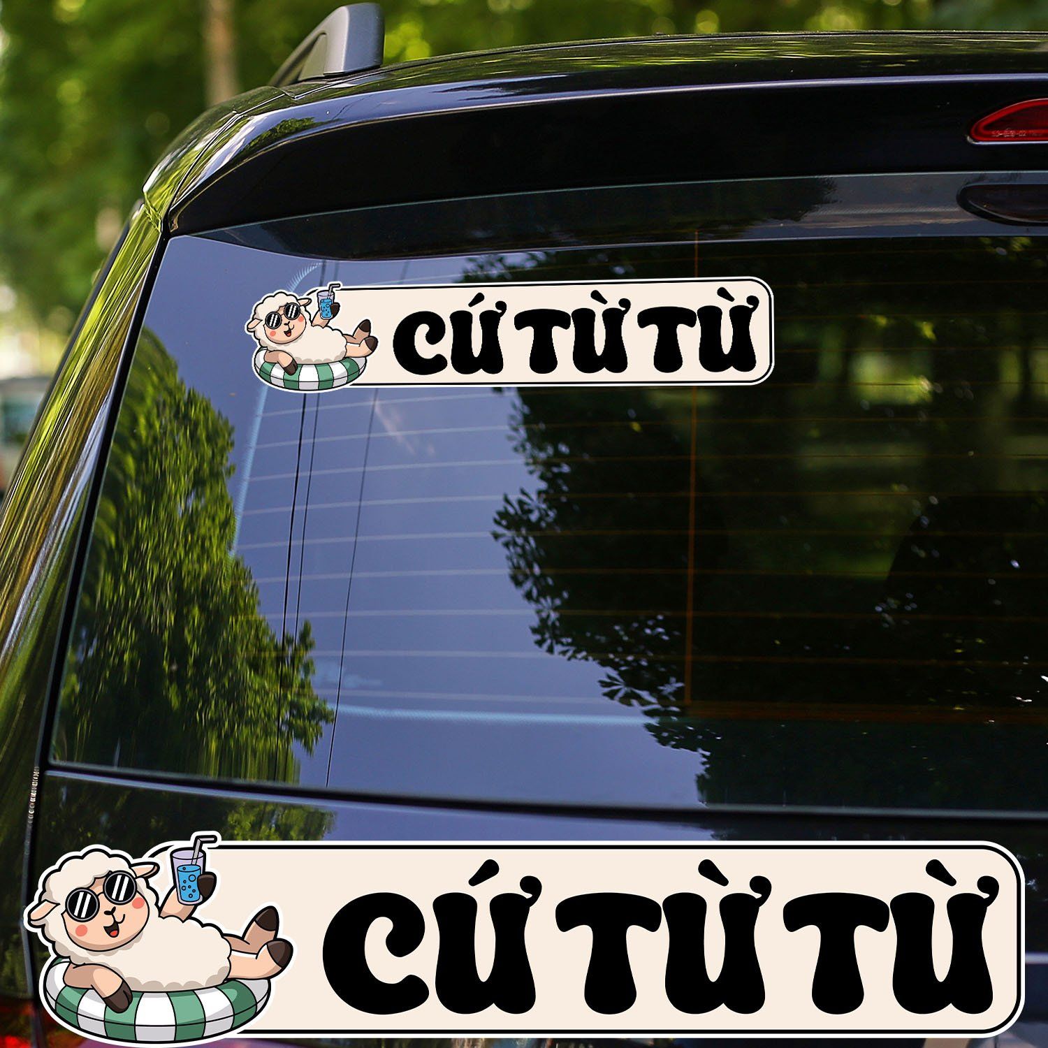 CUTE WARNING 7x33cm - Sticker for car