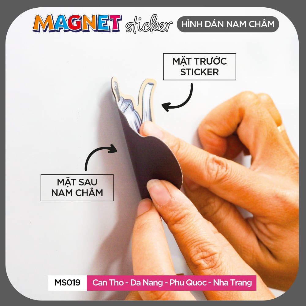 MS019 CANTHO-DANANG-PHUQUOC-NHATRANG - Set 4 Magnet Sticker - Hình dán nam châm