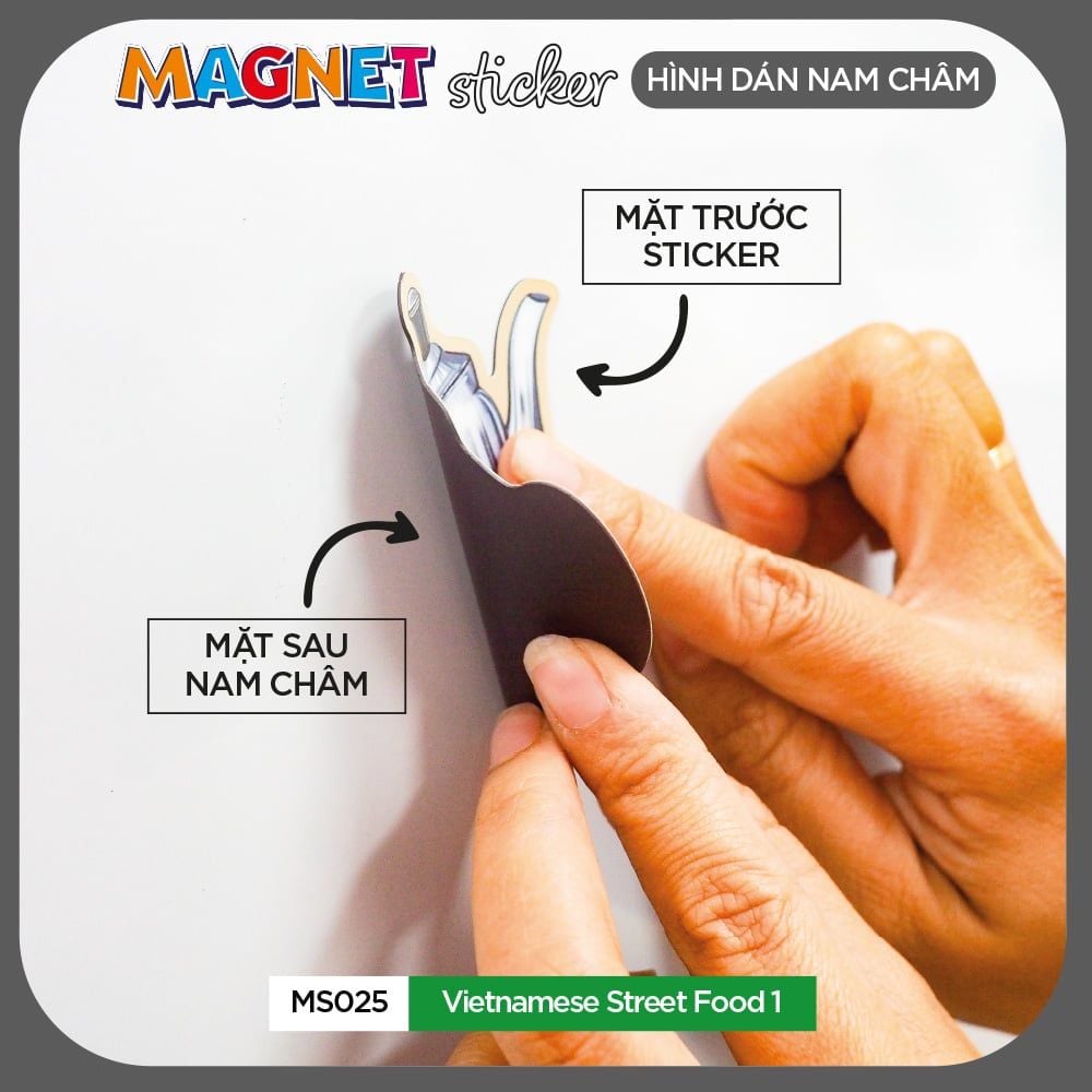 MS025 Vietnamese Street Food 1 - Set 4 Magnet Sticker - Hình dán nam châm