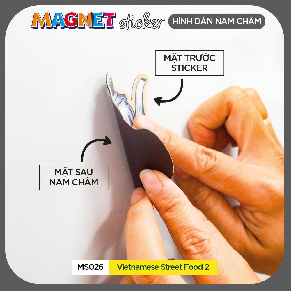 MS026 Vietnamese Street Food 2 - Set 4 Magnet Sticker - Hình dán nam châm