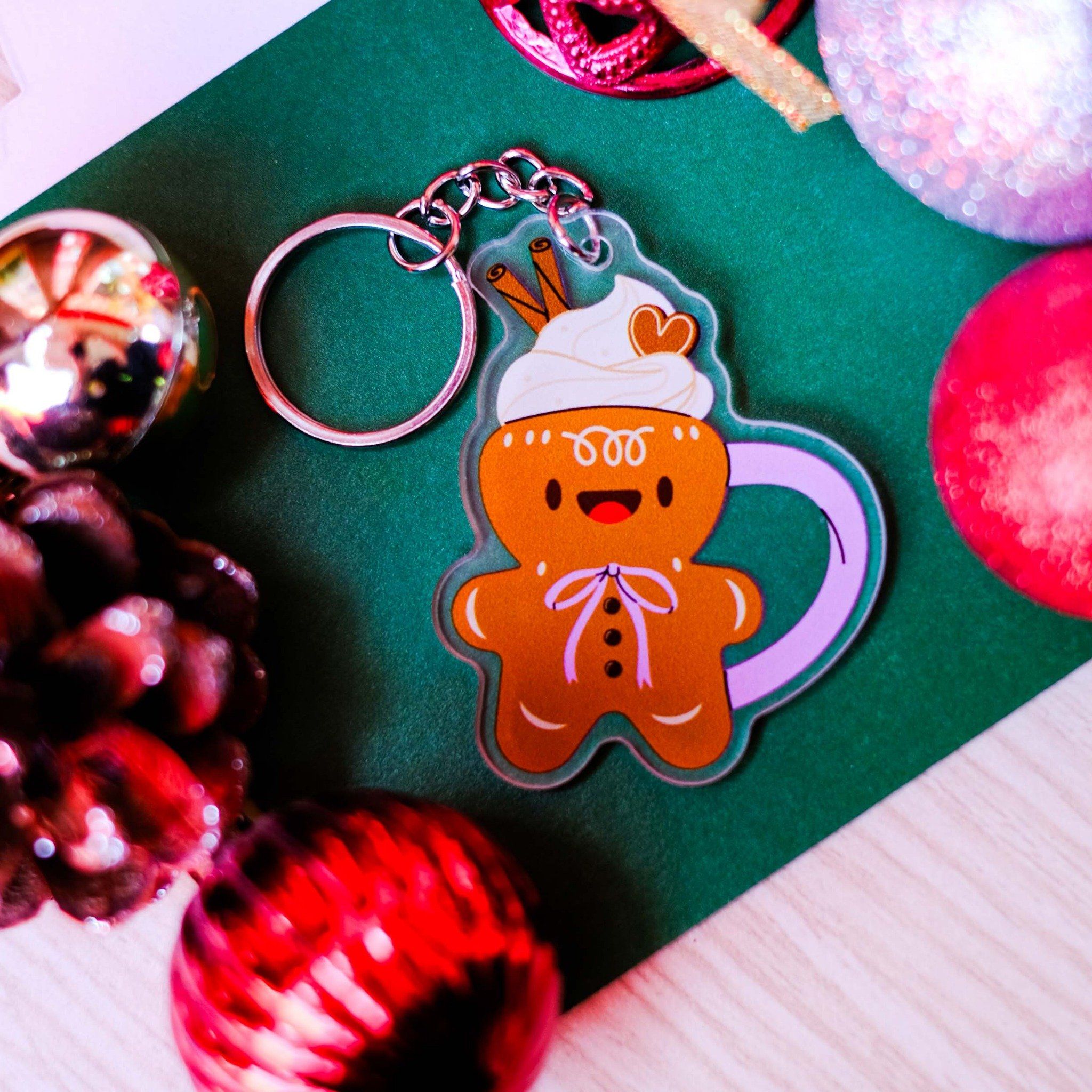 KC0038 Gingerbread Cup Noel - Móc khóa Acrylic Keychain