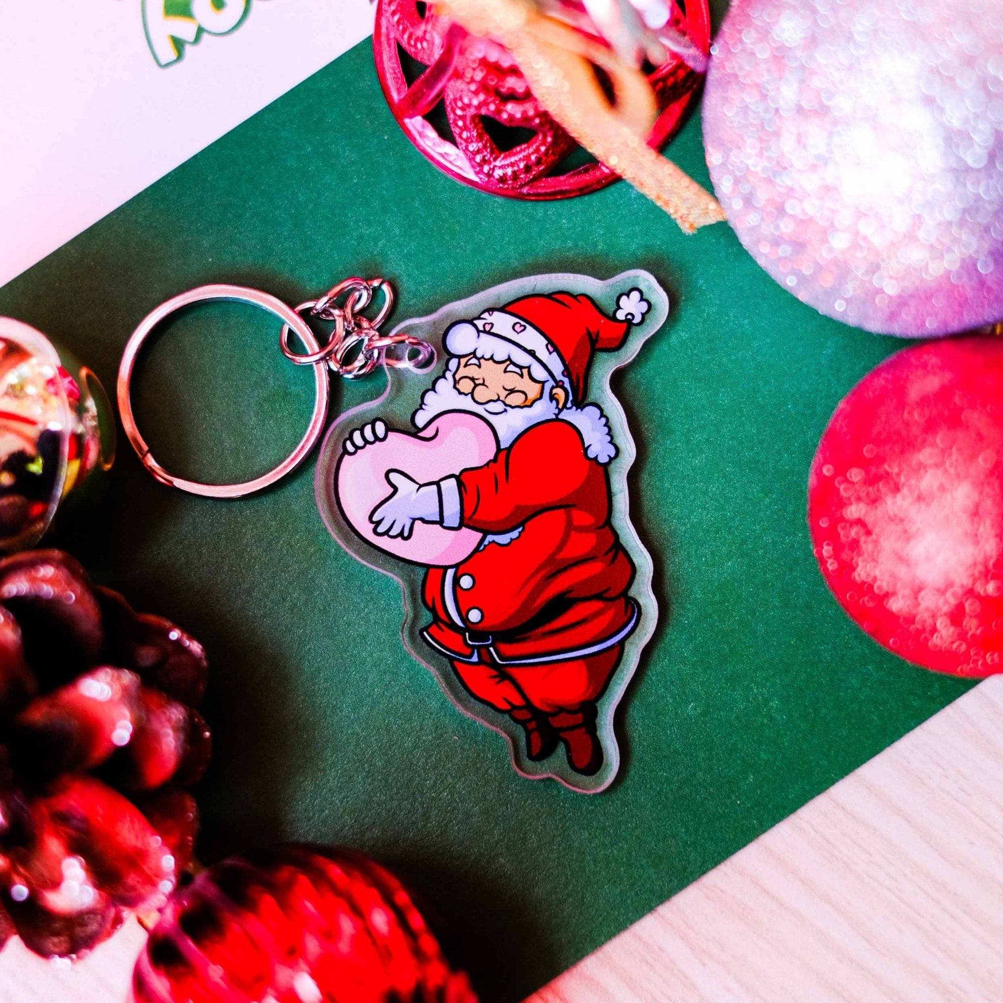 KC0047 Heart Santa Noel - Móc khóa Acrylic Keychain