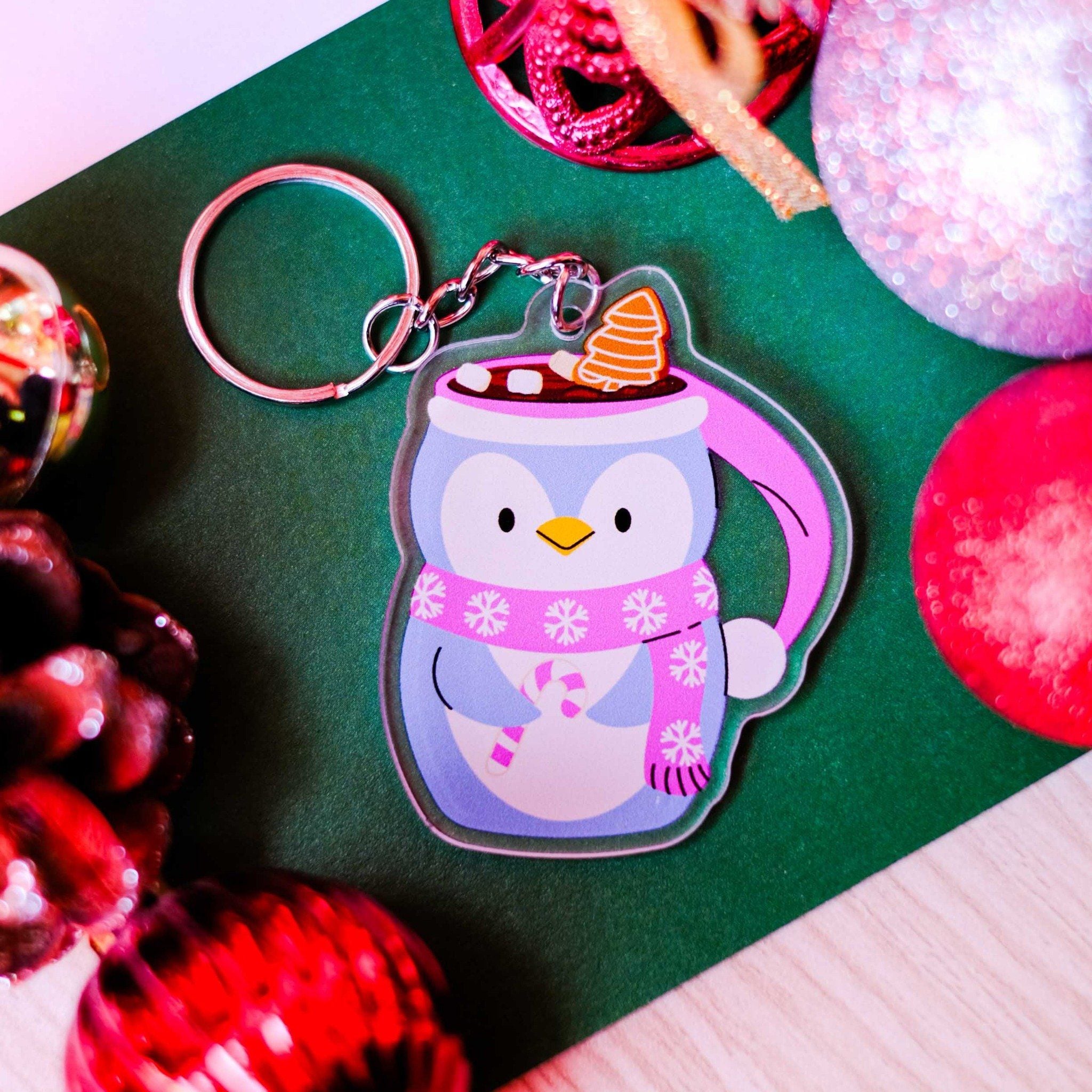 KC0037 Penguin Cup Noel - Móc khóa Acrylic Keychain