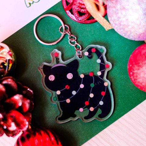  KC0043 Lights Cat Noel - Móc khóa Acrylic Keychain 