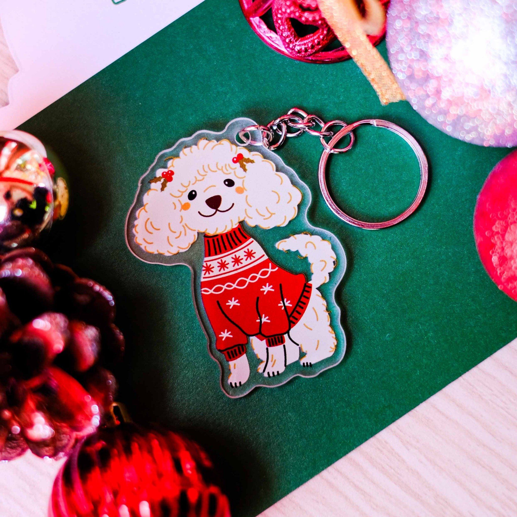 KC0045 Poodle Suit Noel - Móc khóa Acrylic Keychain