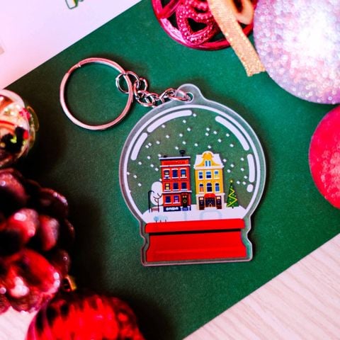  KC0034 Town Globe Noel - Móc khóa Acrylic Keychain 