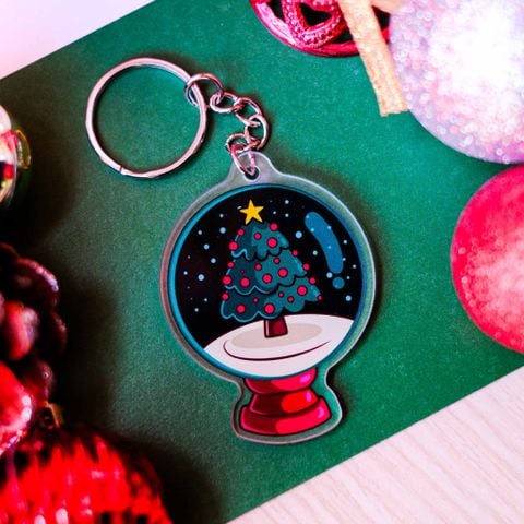  KC0035 Tree Globe Noel - Móc khóa Acrylic Keychain 