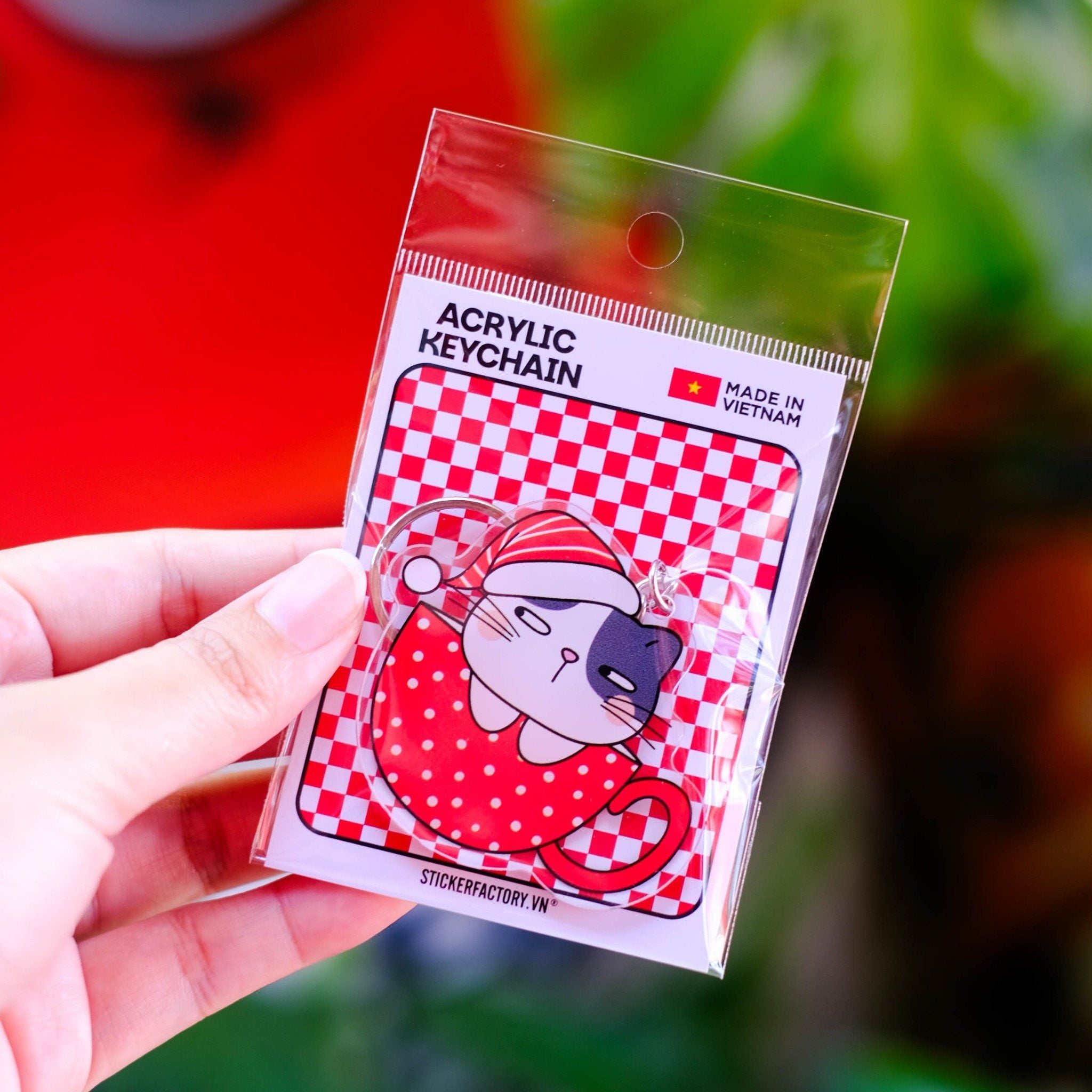 KC0041 Cat Cup Noel - Móc khóa Acrylic Keychain