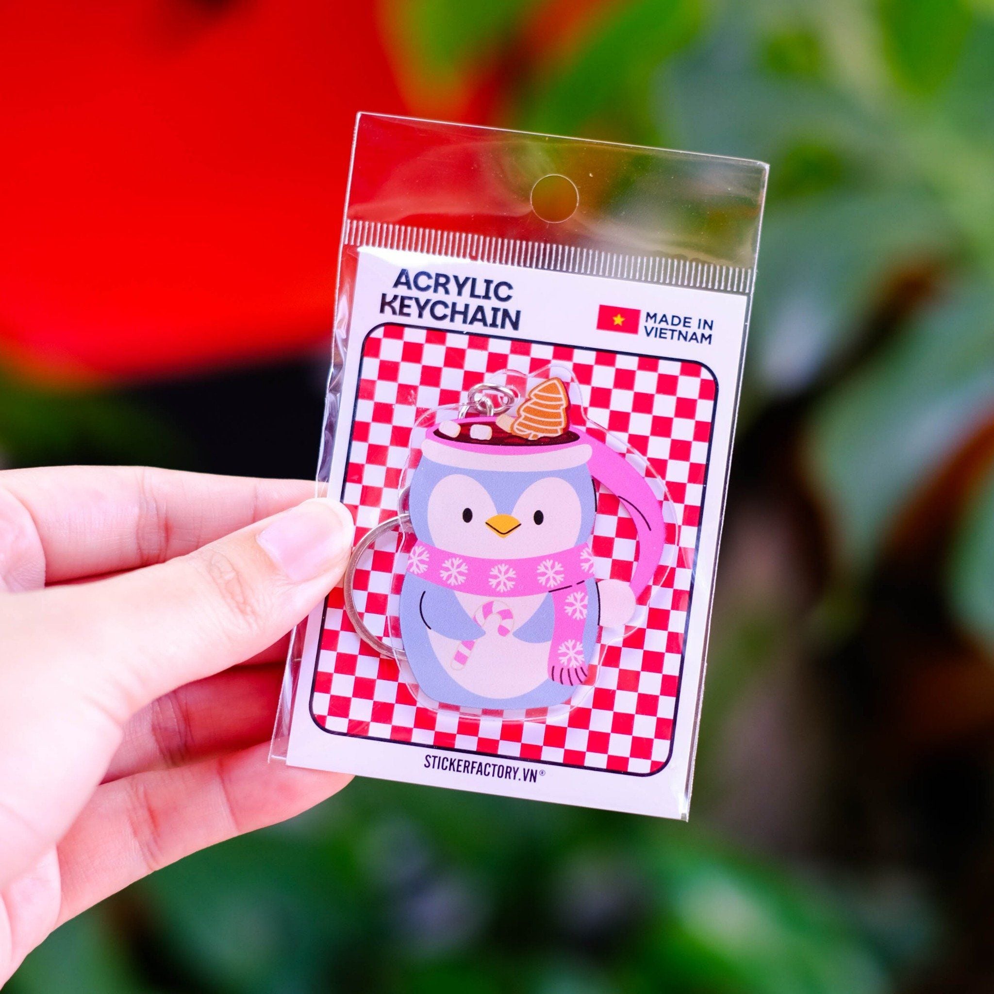 KC0037 Penguin Cup Noel - Móc khóa Acrylic Keychain