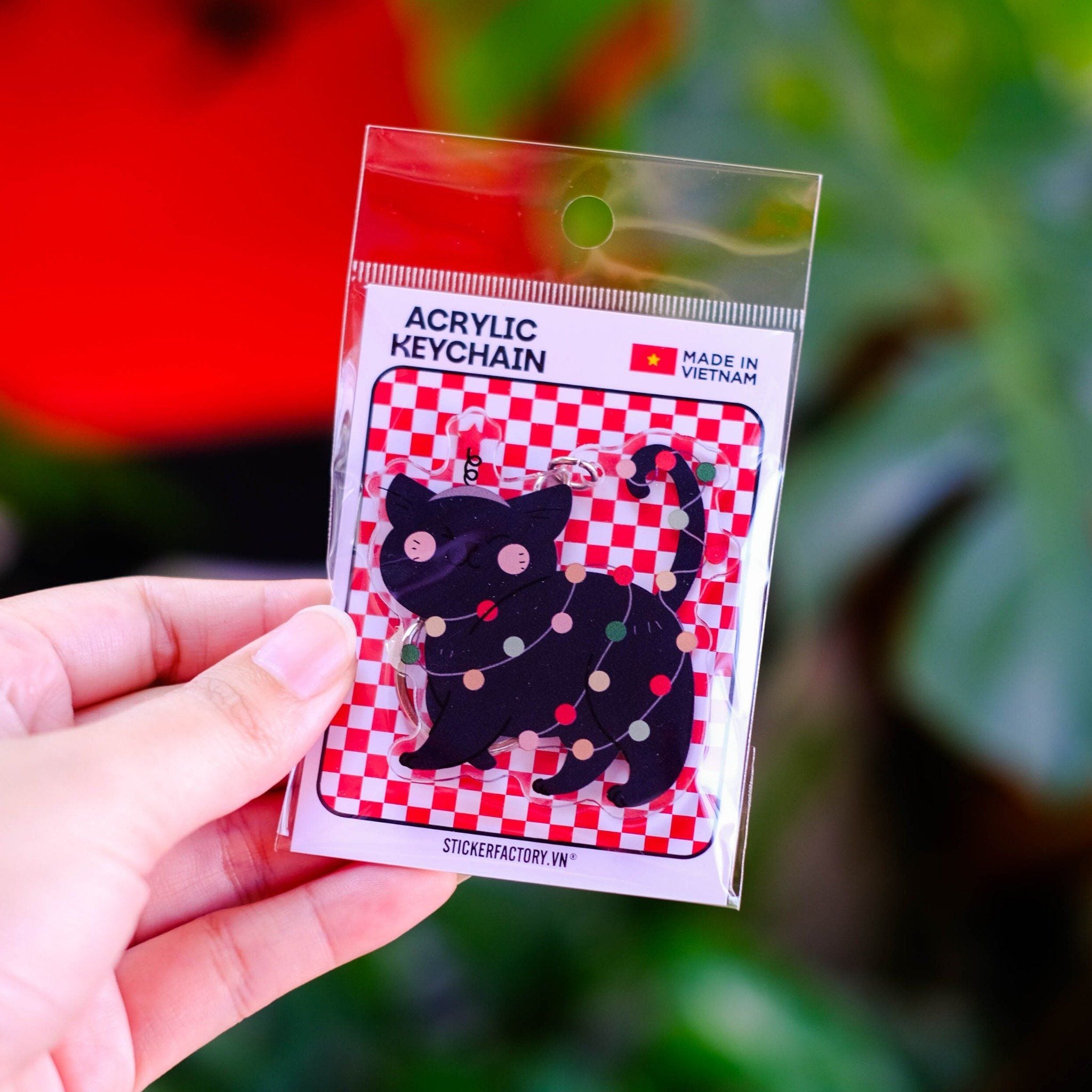 KC0043 Lights Cat Noel - Móc khóa Acrylic Keychain