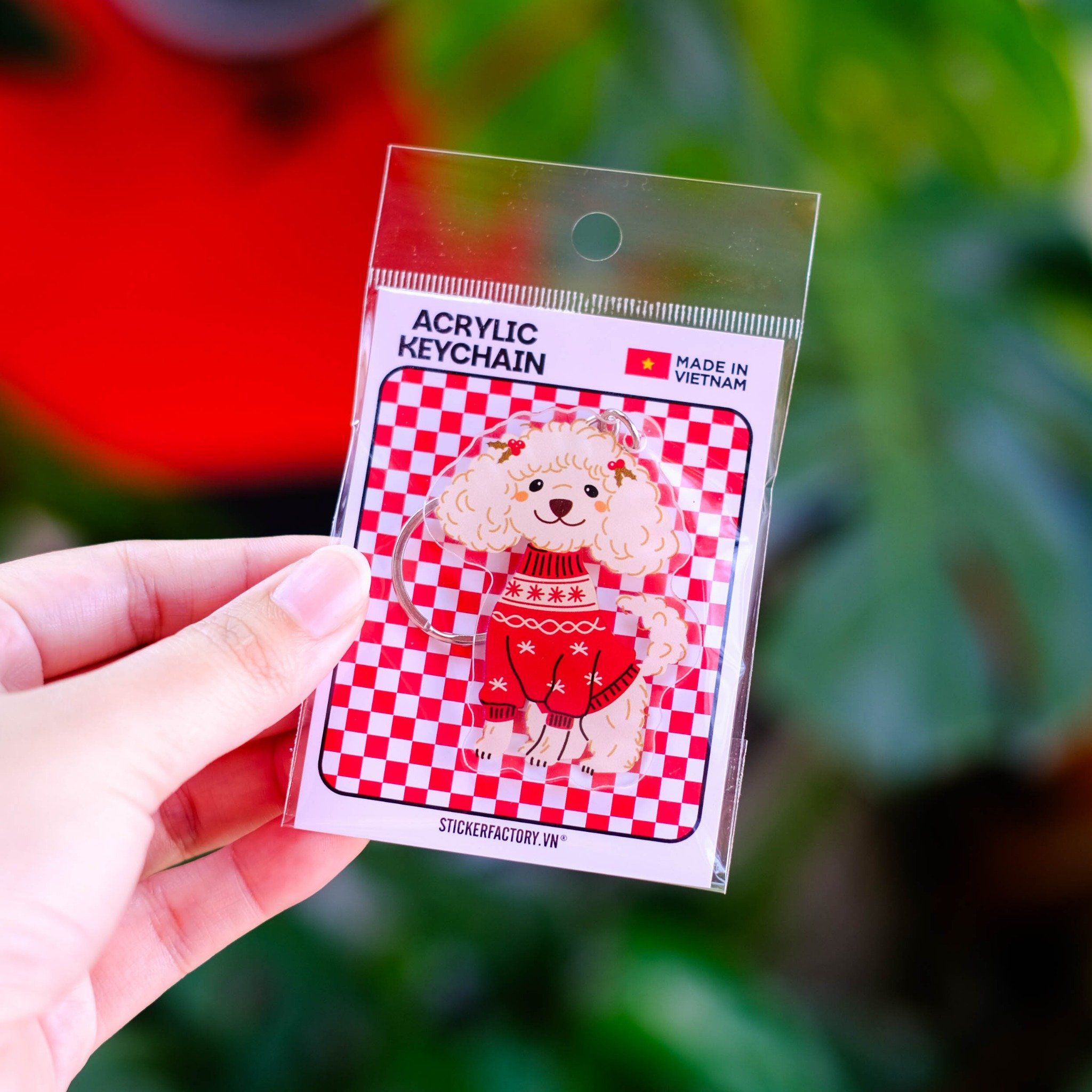 KC0045 Poodle Suit Noel - Móc khóa Acrylic Keychain