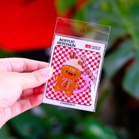  KC0038 Gingerbread Cup Noel - Móc khóa Acrylic Keychain 